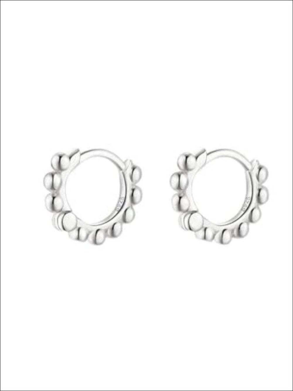 Tiny 925 Sterling Silver Gold Plated Ball Beaded Huggie Hoop Earrings 6-12mm